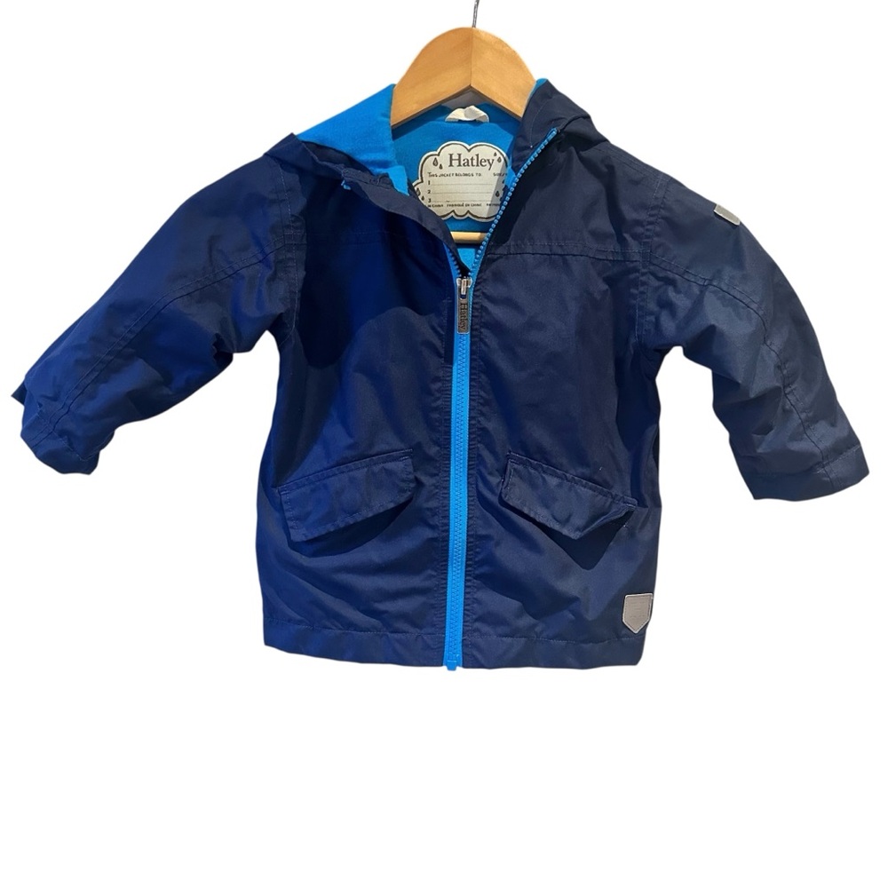 Hatley Field‎ Jacket Navy Blue Lined Waterproof Size 2